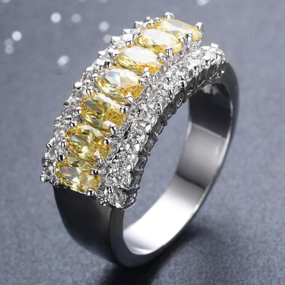CITRINE BRIDAL WEDDING RING - Picture 4 of 6